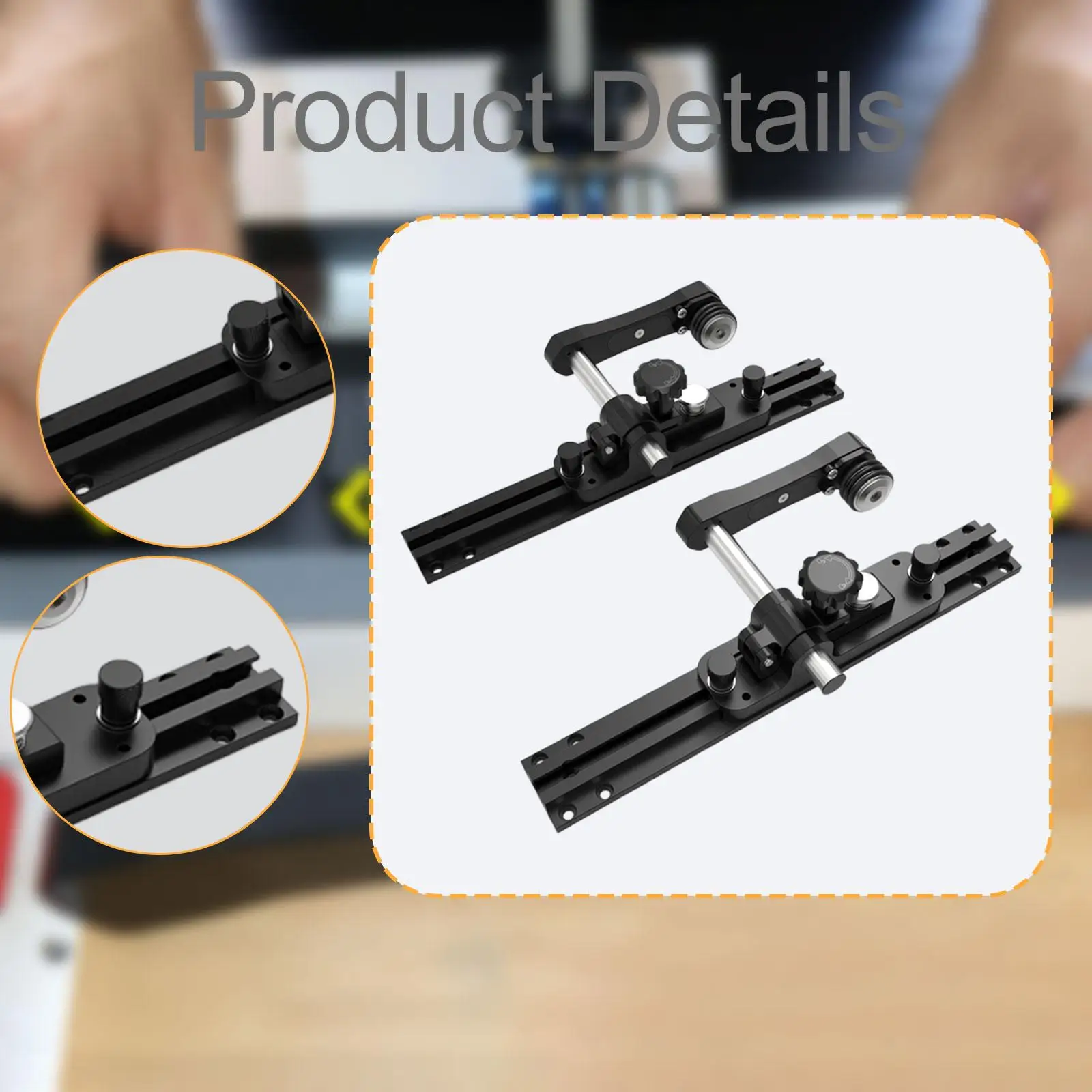 2 Stück Holzbearbeitung Tischkreissäge Push Guide Push Feeder & Backer Zubehör 180 °