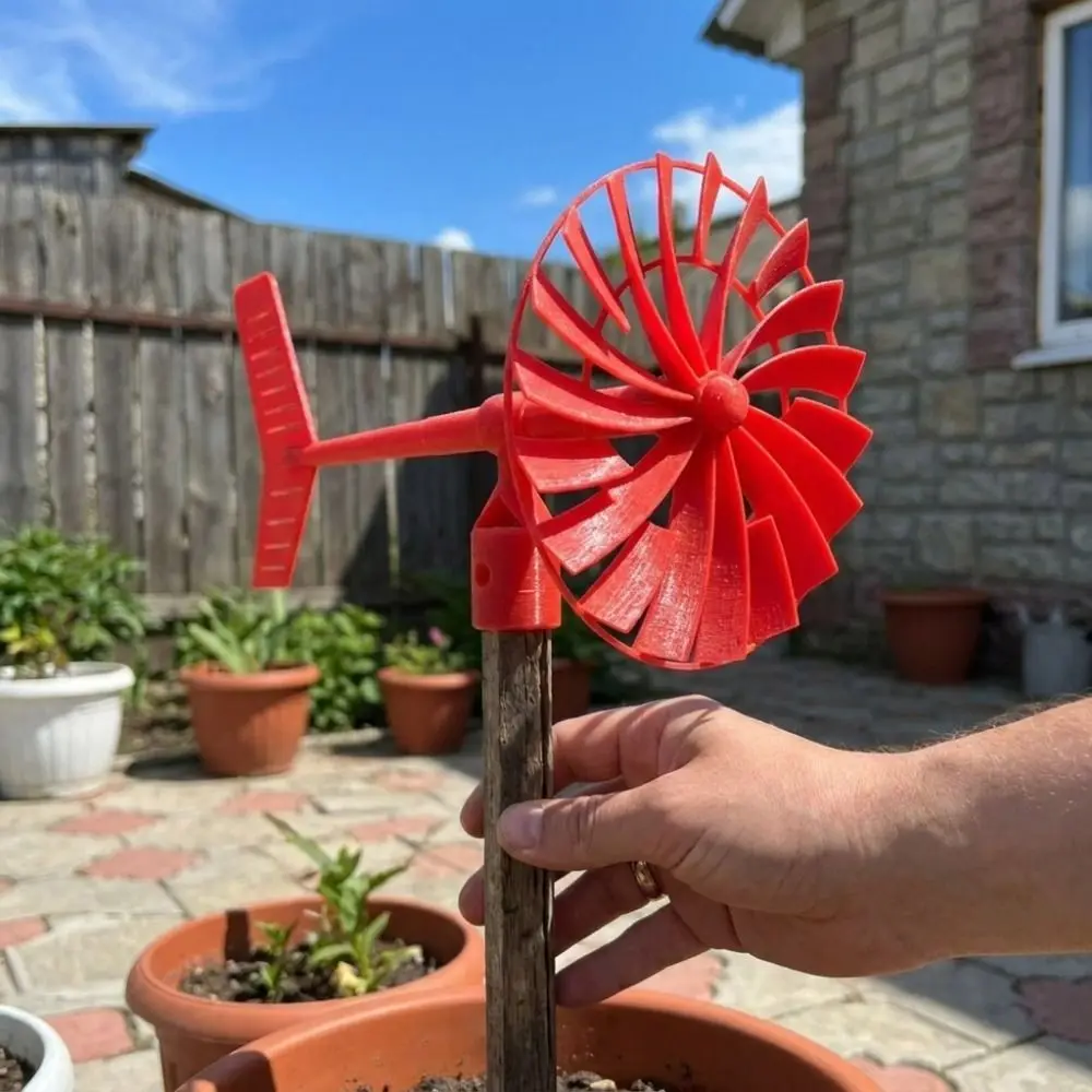 3D Printed Garden Wind Spinner Plastic Waterproof Outdoor Wind Vane Decor Weather Resistant Wind Stable Rotating Wind Wheel
