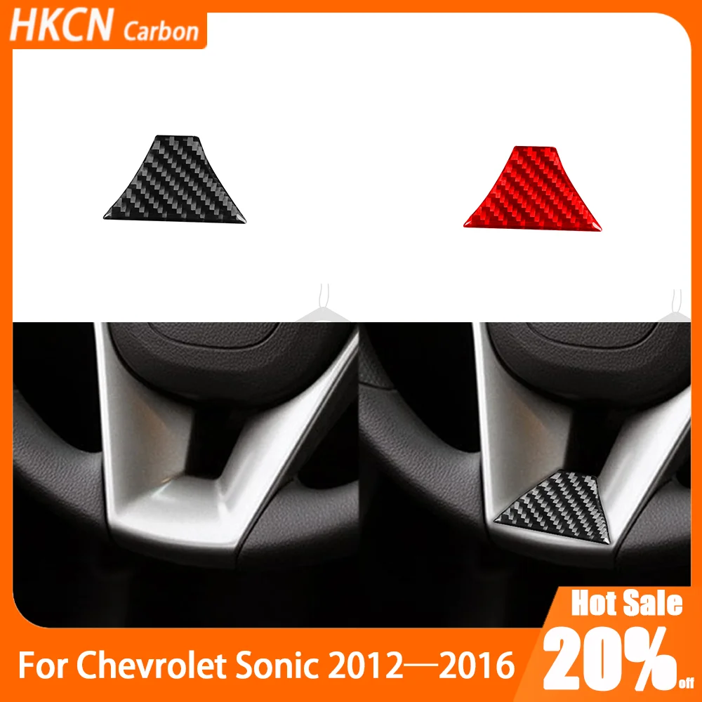

Carbon Fiber Steering Wheel Center Decorative Panel Car Accessories Interior Sticker Modification For Chevrolet Sonic 2012—2016