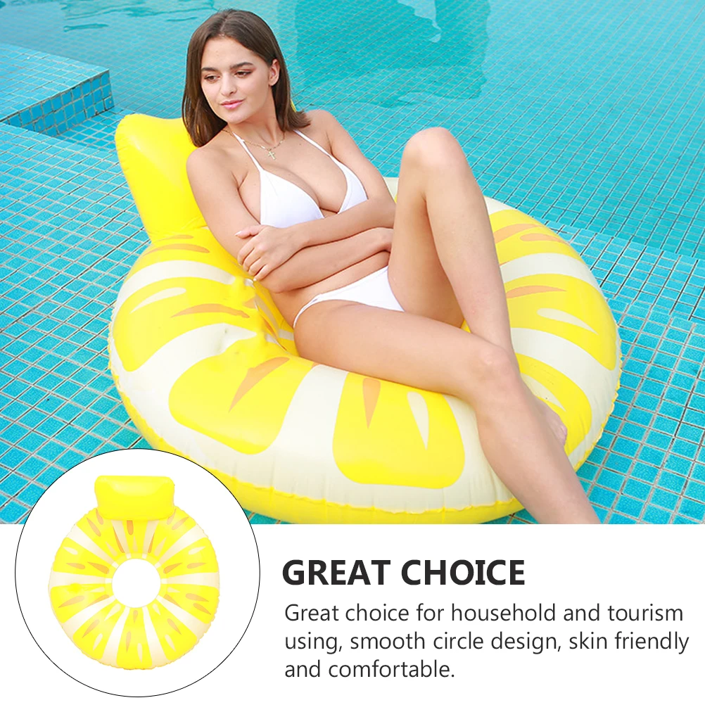 

Inflatable Chair Swimming Ring Float Pool Floats Adult Kids Yellow Party Travel Lightweight PVC Material