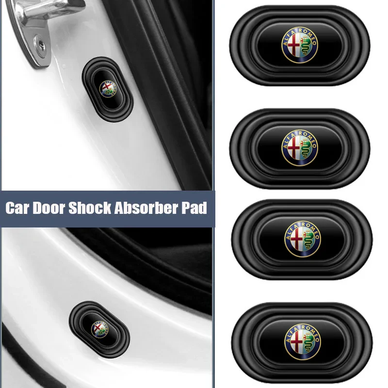 Silicone Car Door Mat Anti Shock Pad Protection for Alfa Romeo Logo Brera Giulia Mito Stelvio GT 155 156 166 159 Accessories