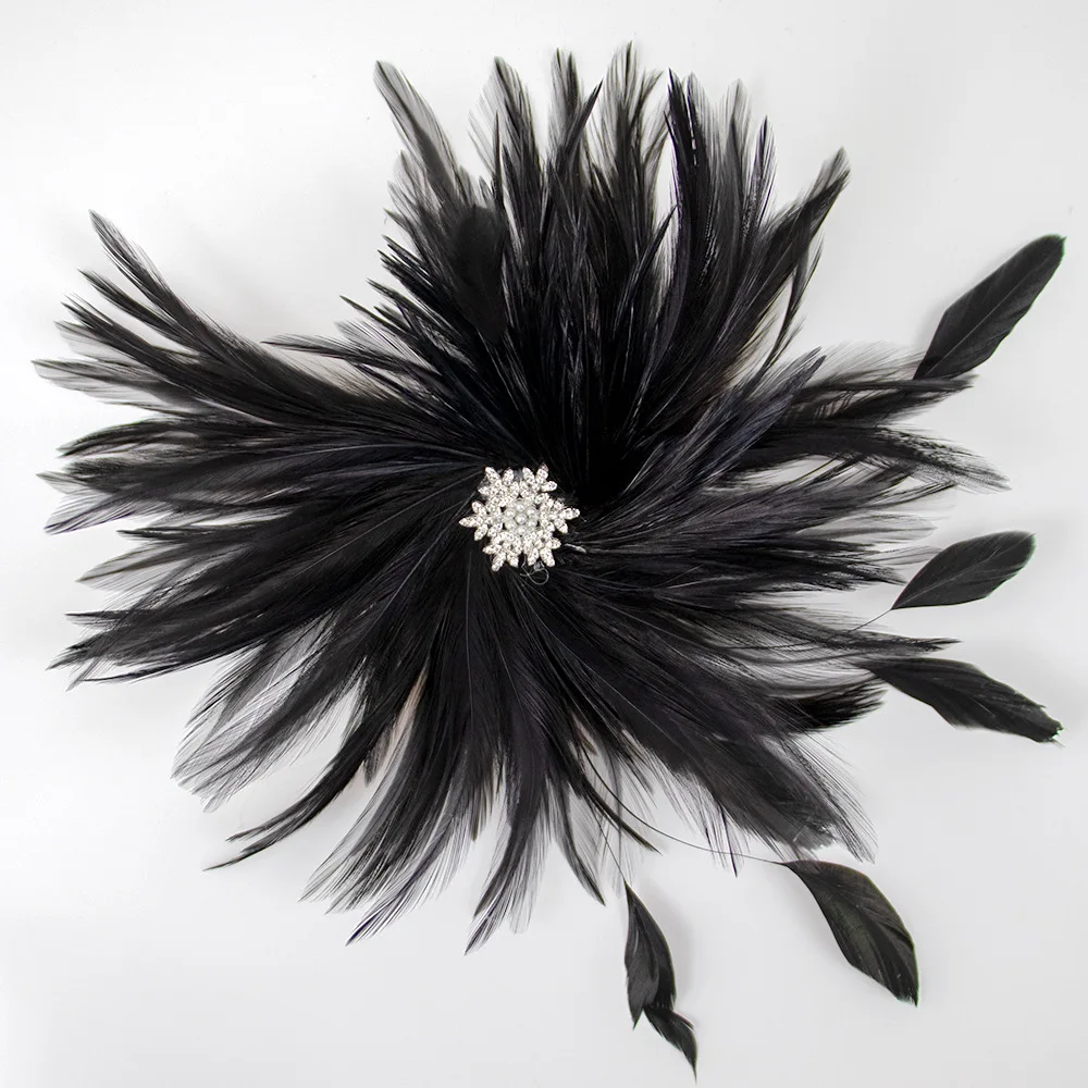 Elegante Feder-Blumen-Broschen für Damen, Strass, modische Corsage, Party, Bankett, Kleidung, Schmuck, Accessoires, Geschenke – Detail 2