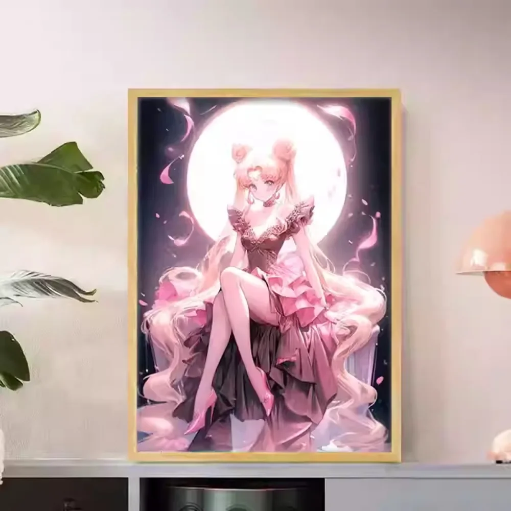 Sailor Moon Anime Peripheral Cartoon LED High Definition Painting Light Picture Bedroom Desktop Decoration Night Lamp Gift