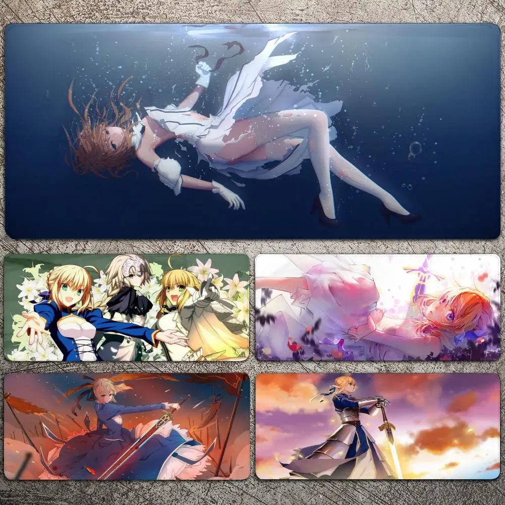 

Anime Girl Saber Fate Stay Night Mousepad Large Gaming Mouse Pad LockEdge Thickened Computer Keyboard Table Desk Mat