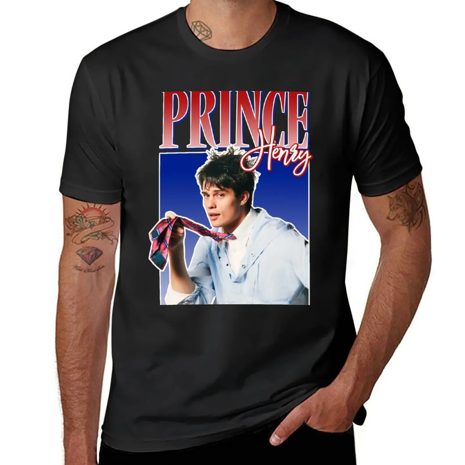 New Prince Henry Red, White and Royal Blue Nicholas Galitzine Retro Vintage T-Shirt t shirt man black t shirts for men