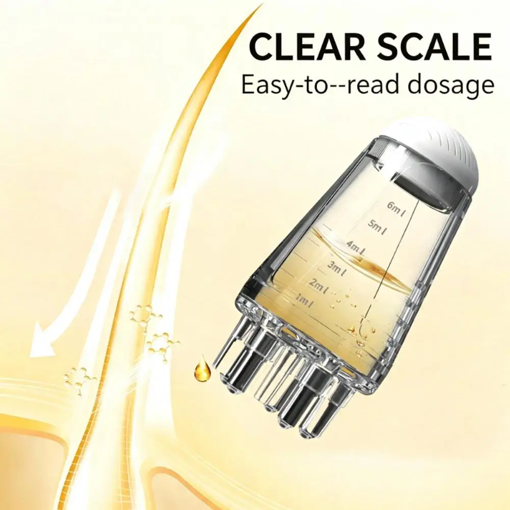 Scalp Applicator Hair Essence Roller Bottle 6ml, 5‑Rollerball Massage Head Leak‑Proof Hair Oil Dispenser, Portable Root Serum view 3