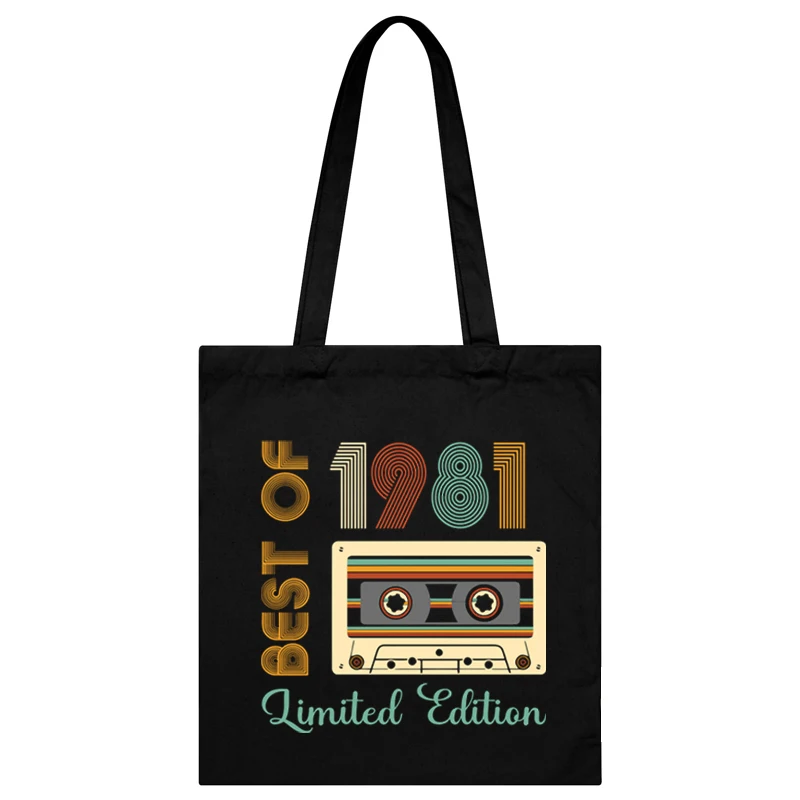 Women 1984 Limited Edition Shoulder Bag Vintage Radio Canvas Tote Bags Men Birthday Years Shopping Bag 1980-1989 Lady Handbags