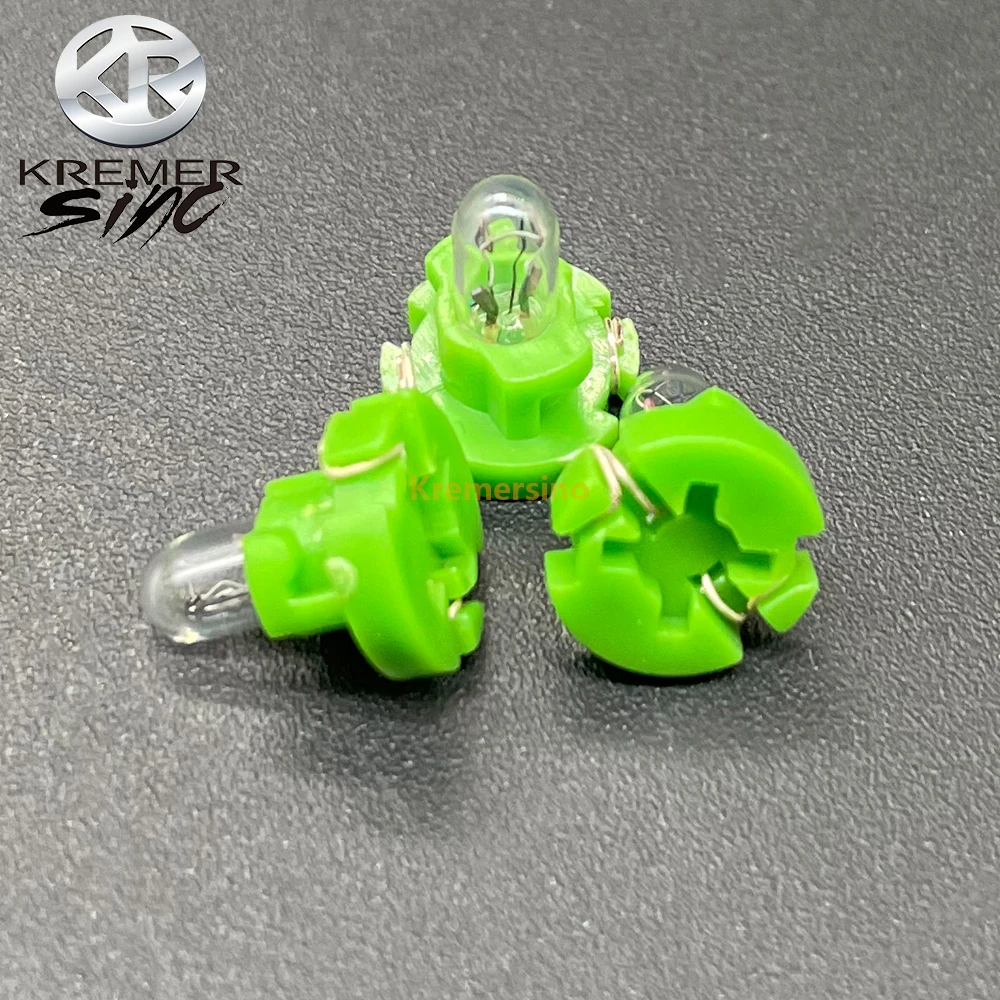10pcs T3 Bulbs  for Audi Honda Toyota Nissan Mitsubishi Dashboard Instrument 12V 0.56W  light green Plum blossom Base Car Interi