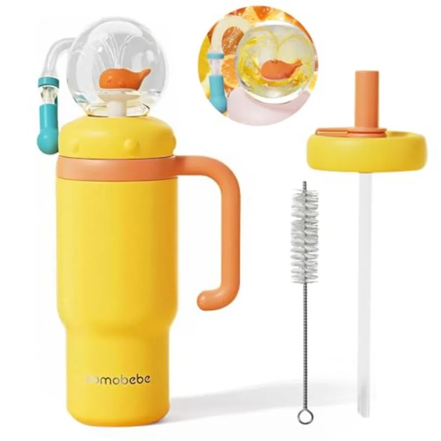 

Термокружка-поильник Como Bebe Insulated Whale Fountain, 24 унции, из пищевой нержавеющей стали 316, с защитой от протекания, с ручкой, подходит для автомобильных подстаканников