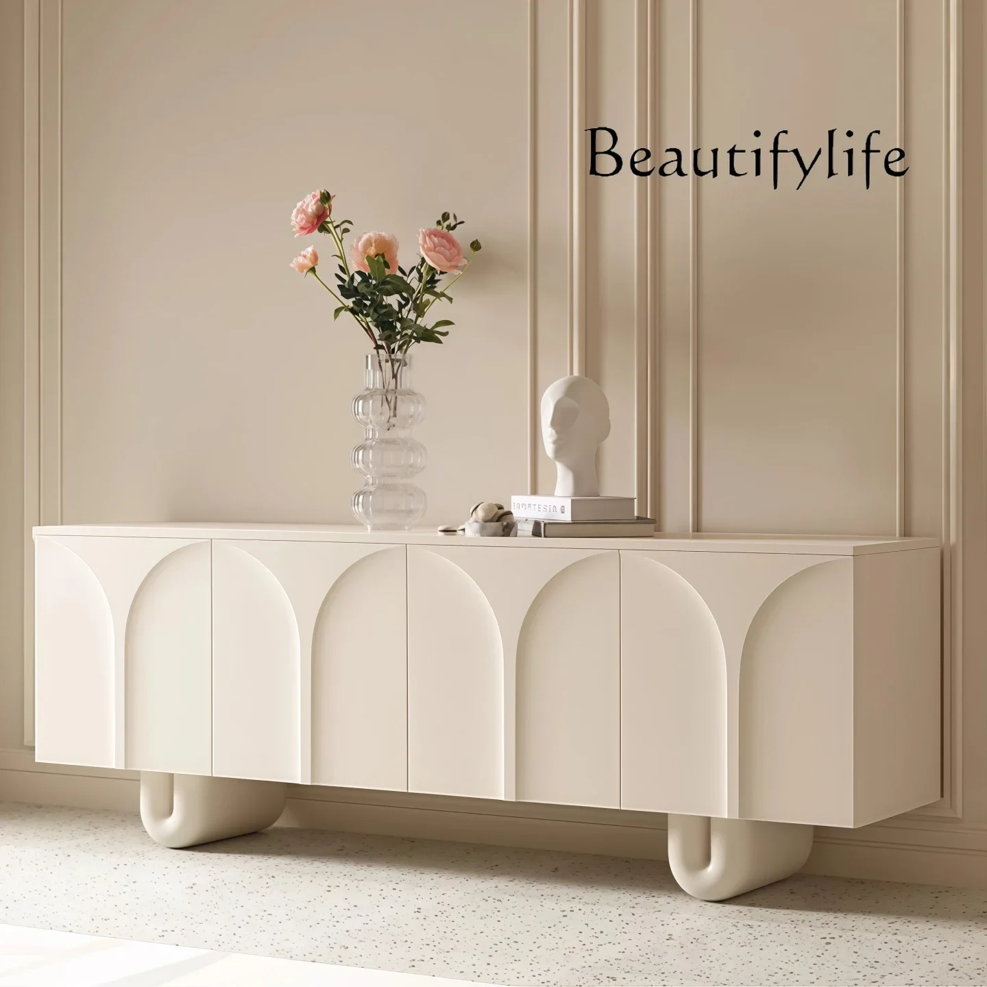 N40Modern simple paint baking dining side cabinet entry porch cabinet storage storage decorative side cabinet