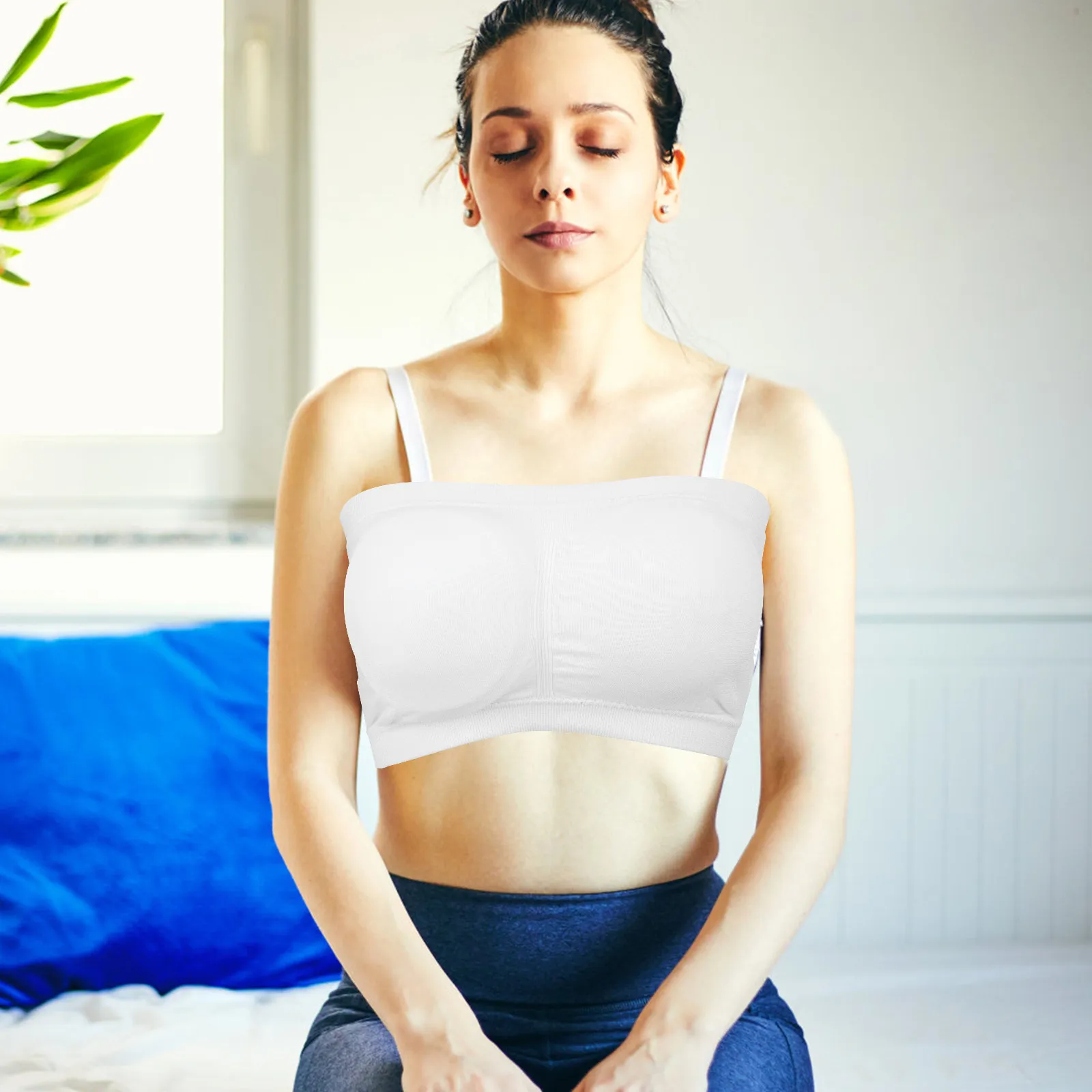 Strapless Bra Elastic Women Seamless Soft Comfortable Running Underwear Breathable Sport Chest Wrap Yoga Fitness Bra view 4