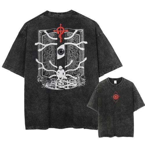 Imagen 1 del producto Camiseta de hombre, manga corta de algodón puro, camiseta de hombre, lavada, corte holgado, camisa de algodón puro