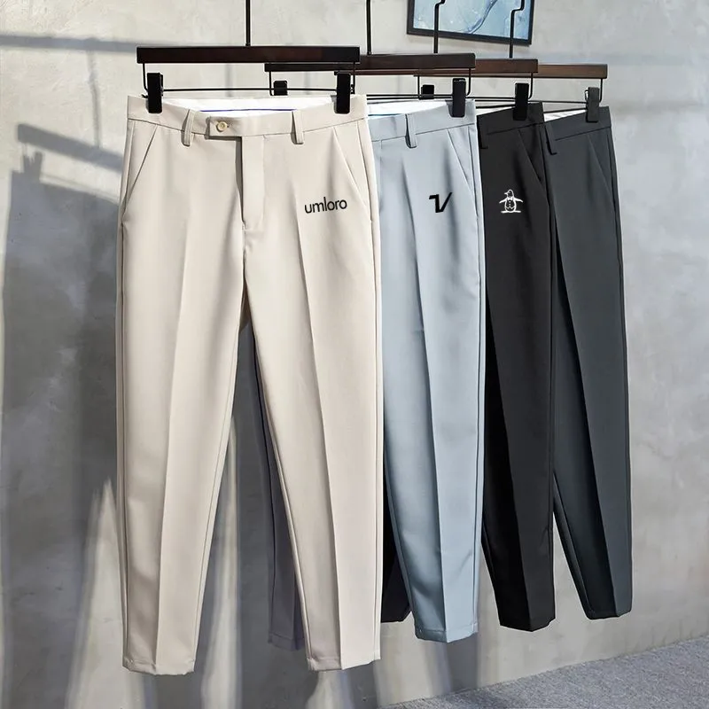 명품 Spring Summer Golf Wear Men 2025 New Suit Pants Fashion Business Nine Points Casual Pants Luxury Golf Clothing Men Golf Pants