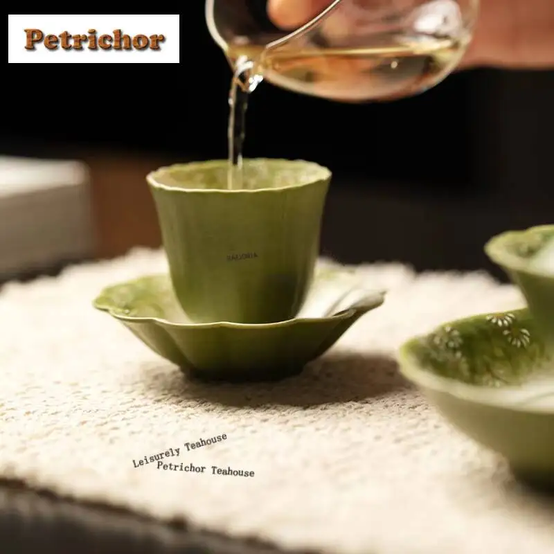 Hand-painted Shallow Grass Daisy Coasters Elegant Cup Mat For Coffee Cups Saucer Heat Insulation Placemats Teacup Base Teaware