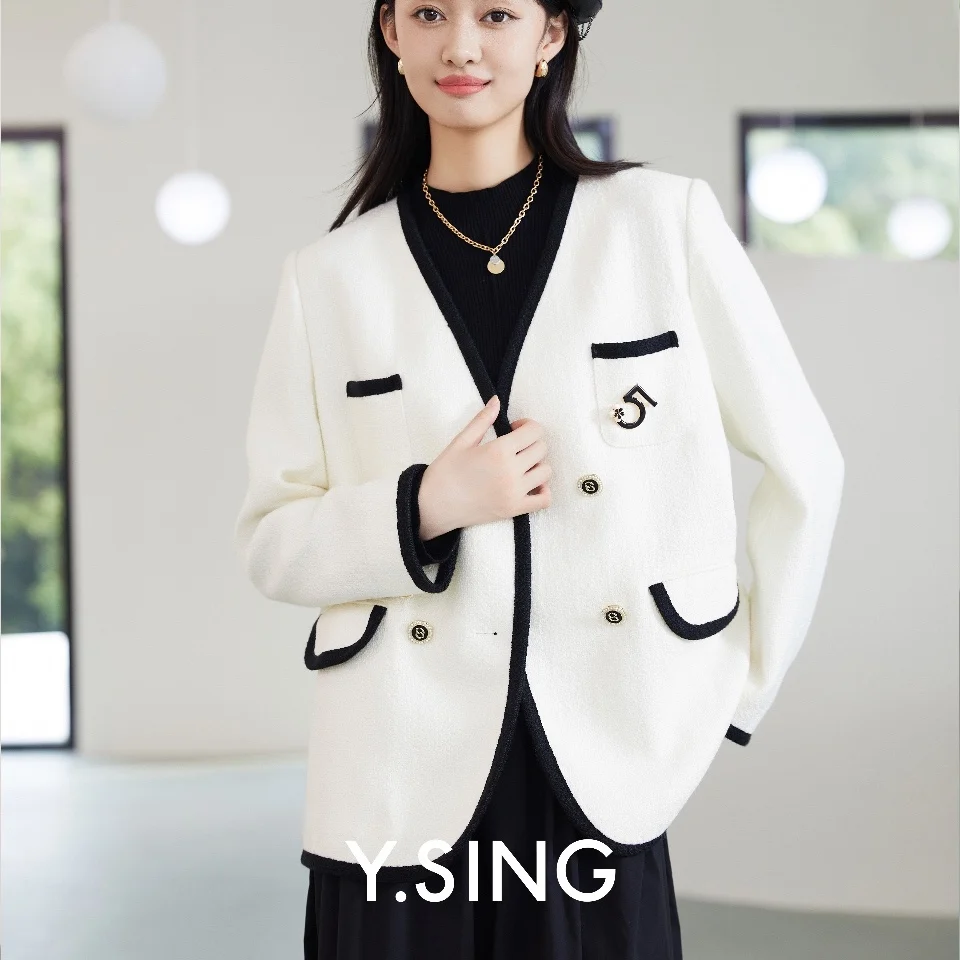 

Универсальная верхняя одежда из весенней коллекции 2026: Женская куртка YSING в повседневном стиле, прямого кроя, с длинными рукавами, на двойной пуговице