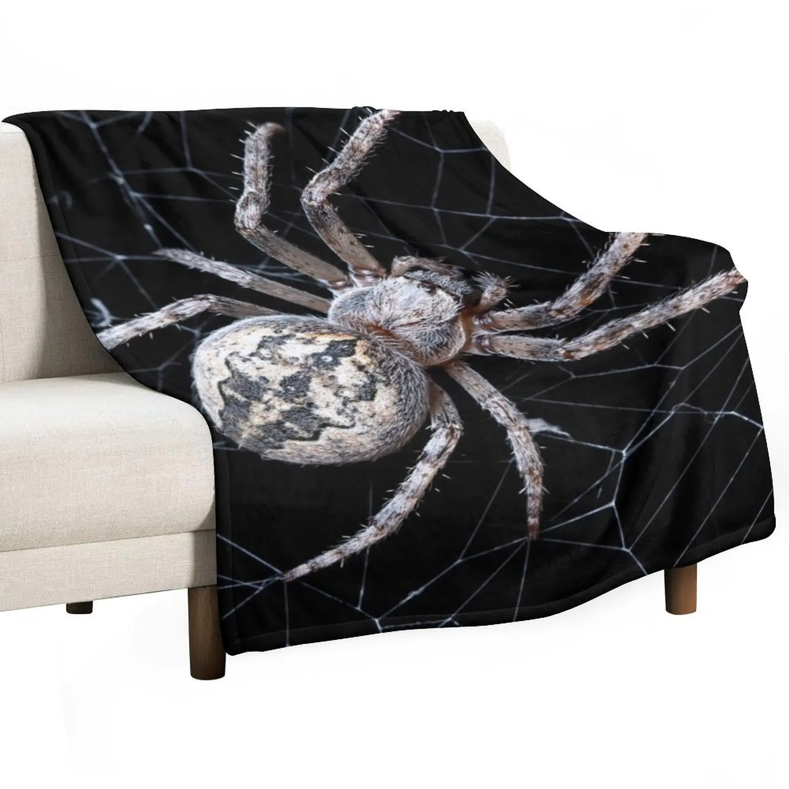 

Big Spider On Cobweb Throw Blanket Soft Beds Tourist Loose Nap Blankets