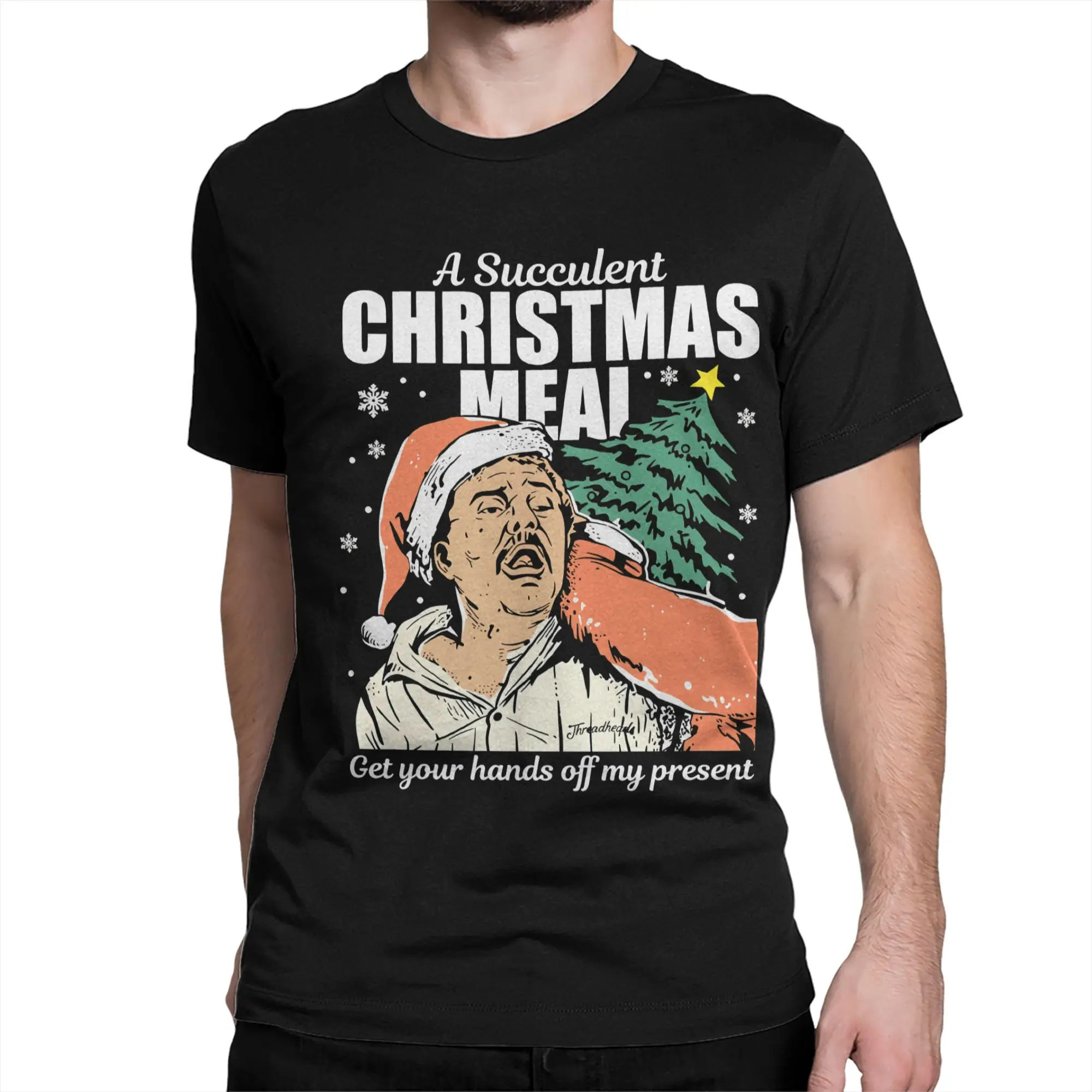 A Succulent Christmas Meal Funny Ugly Xmas T-Shirts Men Women  Novelty Cotton Tees O Neck Short Sleeve T Shirts Gift Clothes