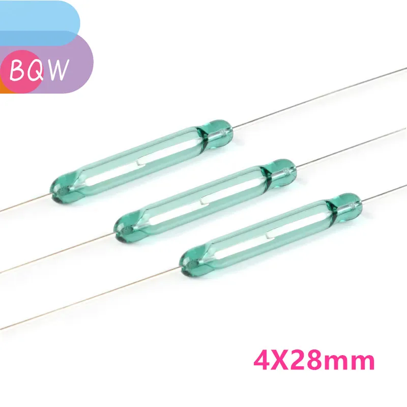 10Pcs 4x28MM Reed Switch Sensor Normally Open DIY Magnetic Reed Switchs Electronic NO 4*28mm