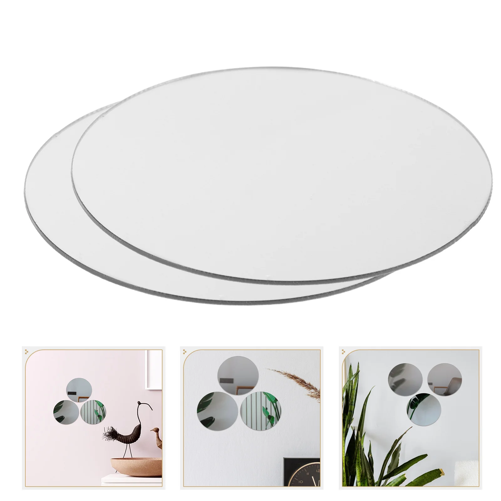 

20pcs Self-Adhesive Small Round Mirrors Compact Circle Wall Mirror for DIY Crafts Decor Flat Mini Mirror Sticky Space Saving