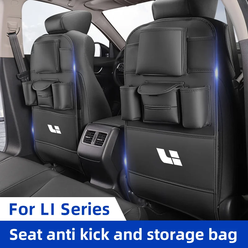 

Car Seat Back Organizer for Lixiang LEADING IDEAL L6 L7 L8 L9 Li ONE MEG Backseat Storage Bag with Hook Tissue Bag Anti Kick Pad