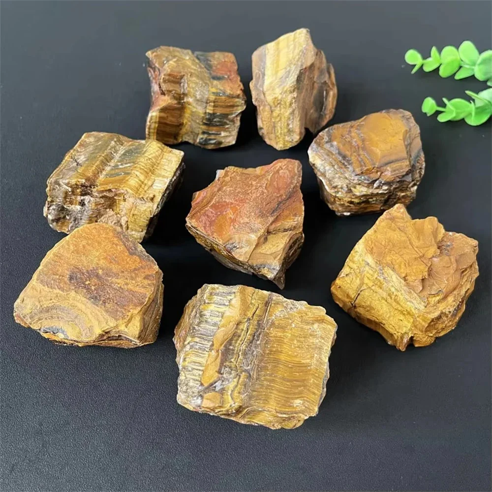 natural tiger eye quartz stone coarse mineral raw stone yellow specimen mineral fish box decorative landscape raw stone