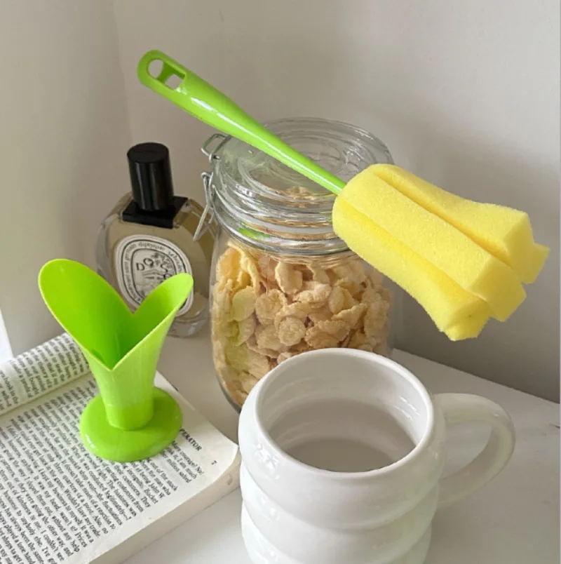 1pcs Tulip Cup Brush Household Water Cup Cleaning Brush Detachable Sponge Wash Cup Long Handle Tools Brush Kitchen Cleaning Tool