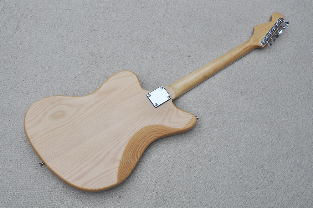 6 Strings Natural Wood Color Ash Electric Guitar with Humbuckers,Rosewood Fretboard,Can be Customized