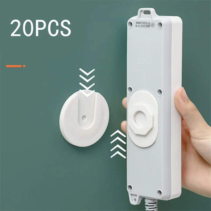 1/5/20PCS Wall-Mounted Power Strip Holder Self-Adhesive Desktop Socket Fixer Strip Fixator Plug Socket Cable Wire Organizer Rack