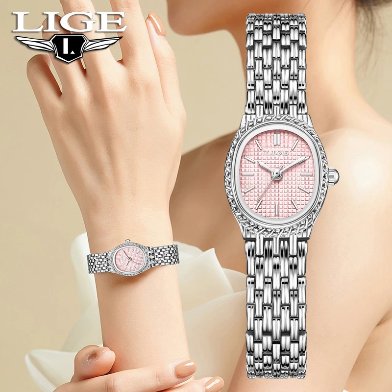 

LIGE 2026 Top Brand Luxury Womens Watch Fashion Elegant Quartz Wristwatches 30M Waterproof Steel Watches Ladies Gift Reloj Mujer