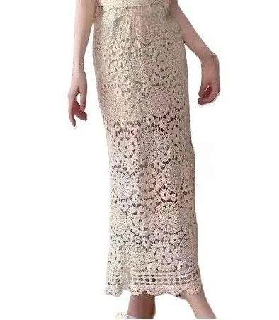 Beach Style lady Hook Flower Hollow Skirts  Summer Women Holoow Out Skirt