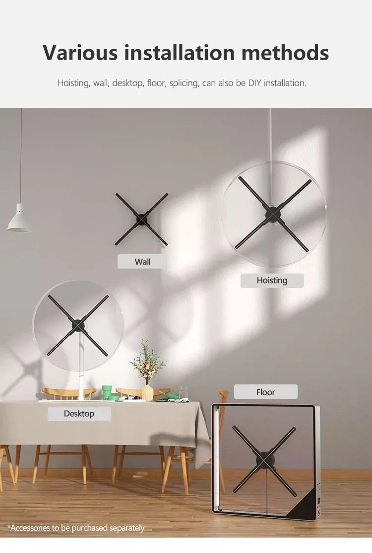 Ventilador de holograma 3D TFL 65cm com projeção holográfica Fornecedor OEM de aplicação de educação interna