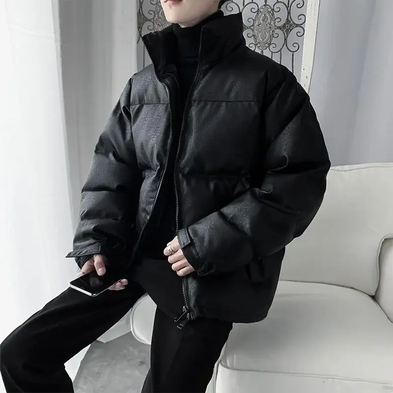 Male Padded Coats Parkas Black Zipper Padding Men\'s Down Jacket Korean Popular Clothes Cold Cheap Luxury Clothing Quilted 2024