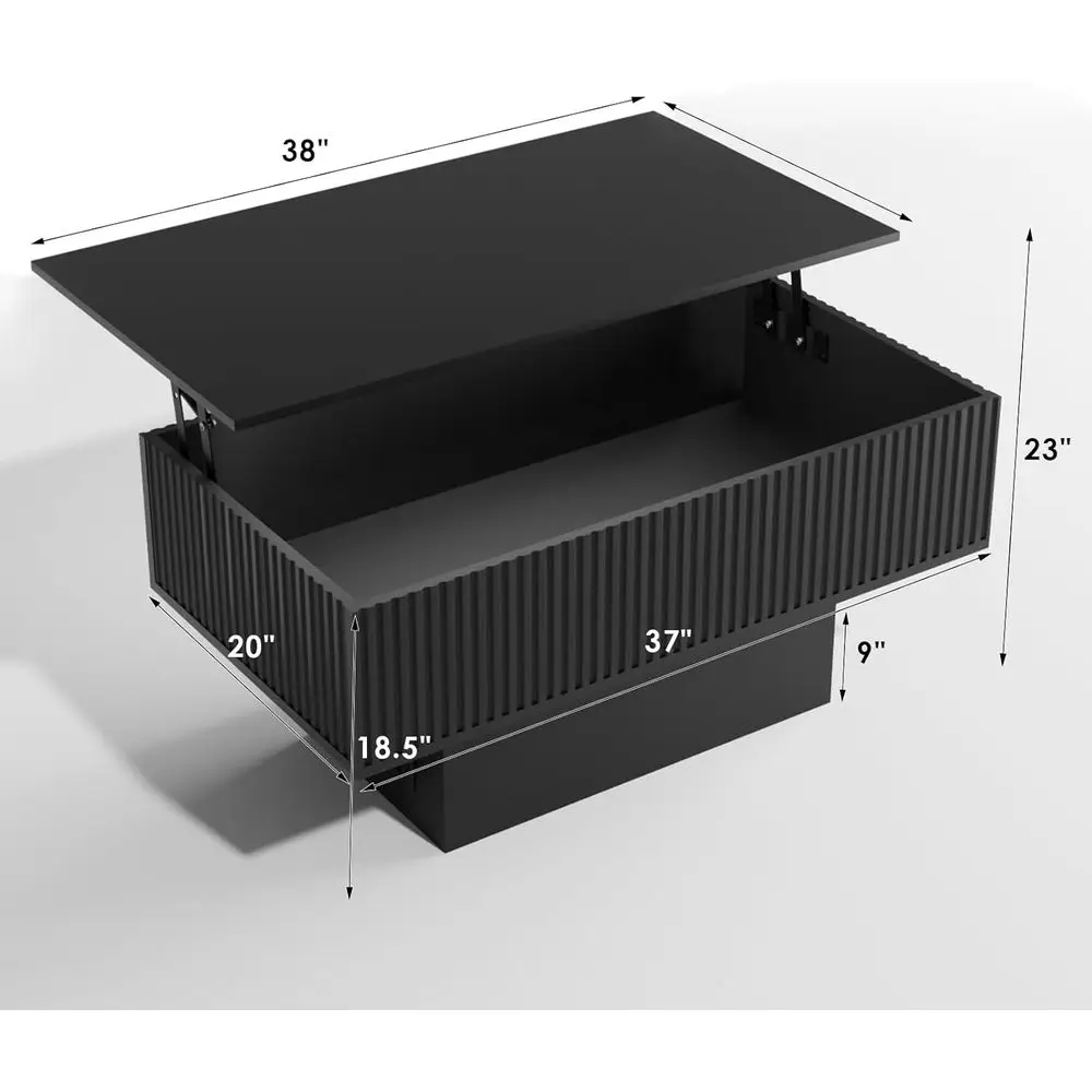 モダンなLEDコーヒーテーブル、マルチポート充電、16色照明、十分な収納スペース、スタイリッシュなブラック、リビングスペースに最適