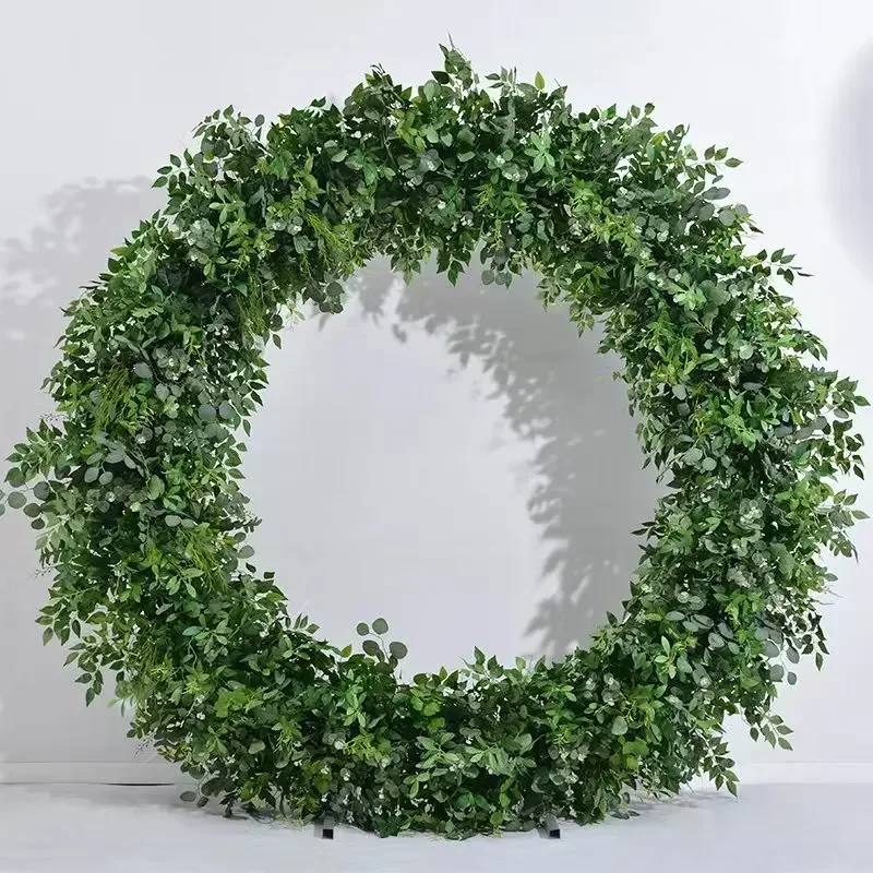 

Factory Artificial Green Eucalyptus Leaf Flower Row Runner Outdoor Decoration Wedding Artificial Arch Background
