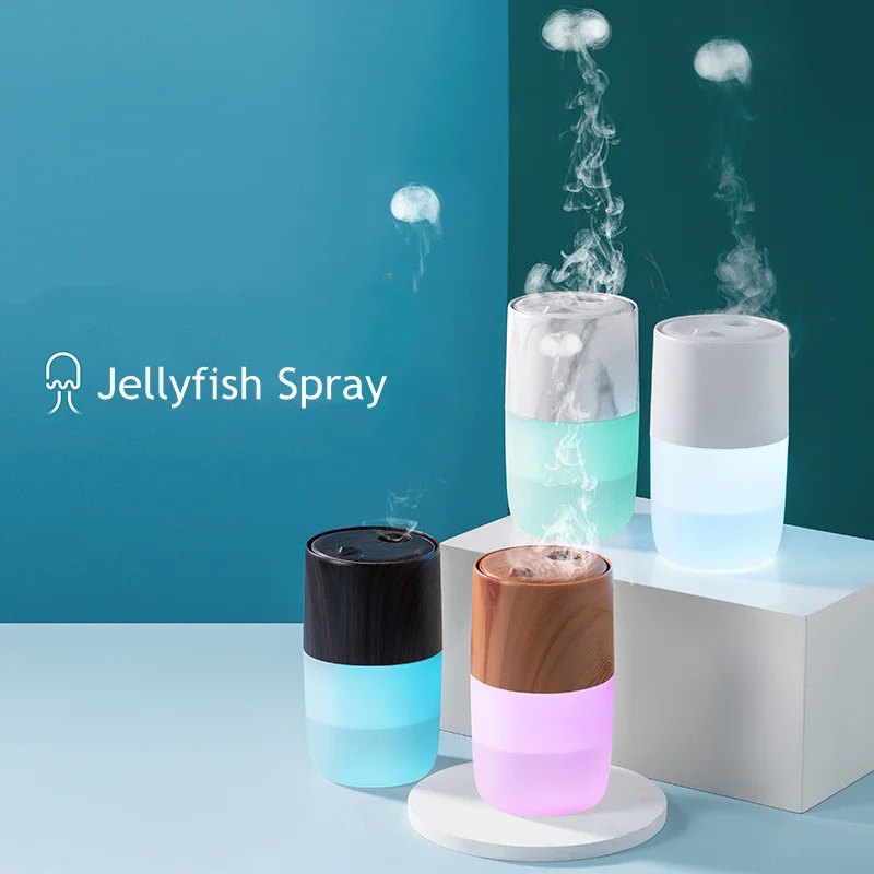 New Arrival Jellyfish Shape Air Humidifier 360ML Ultrasonic Purifier LED Light Mist Maker Sprayer Aroma Diffuser for Office Home