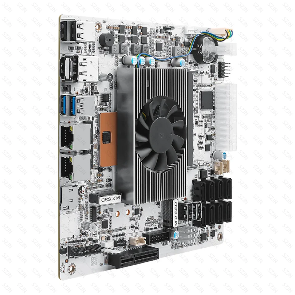 Mini-ITX Motherboard with i5-8265U CPU, 64GB DDR4, 8x SATA3, 2x M