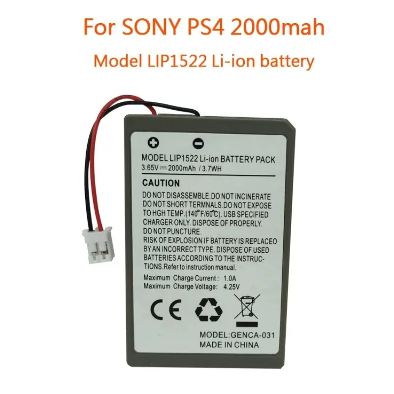 Slim LIP1522 3.65V 2000mah/3.7Wh Li-ion Rechargeable Battery Pack for Sony PS4 KCR1410 Wireless Controller Playstation GamePad