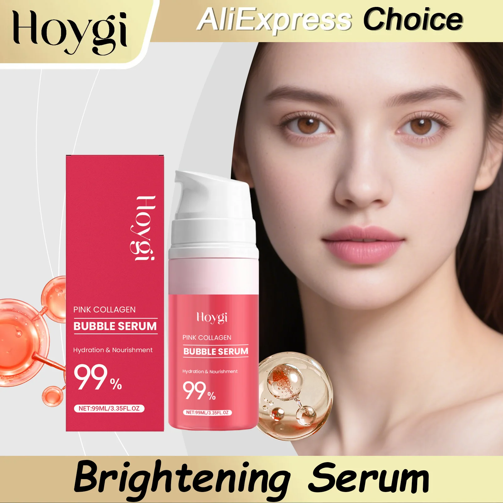 HOYGI Niacinamide Serum Face Melanin Removal Firming Shrink Pores Sodium Hyaluronate Moisturizing Facial Essence Dry Skin Care