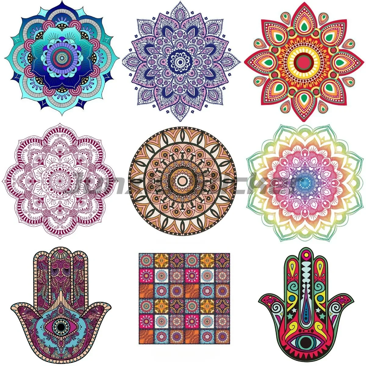 

Mandala Flowers Indian Ethnic Style Demon Eyes Decals Bicycle Vinyl Moto Truck Wall Book Car Sticker Customizable