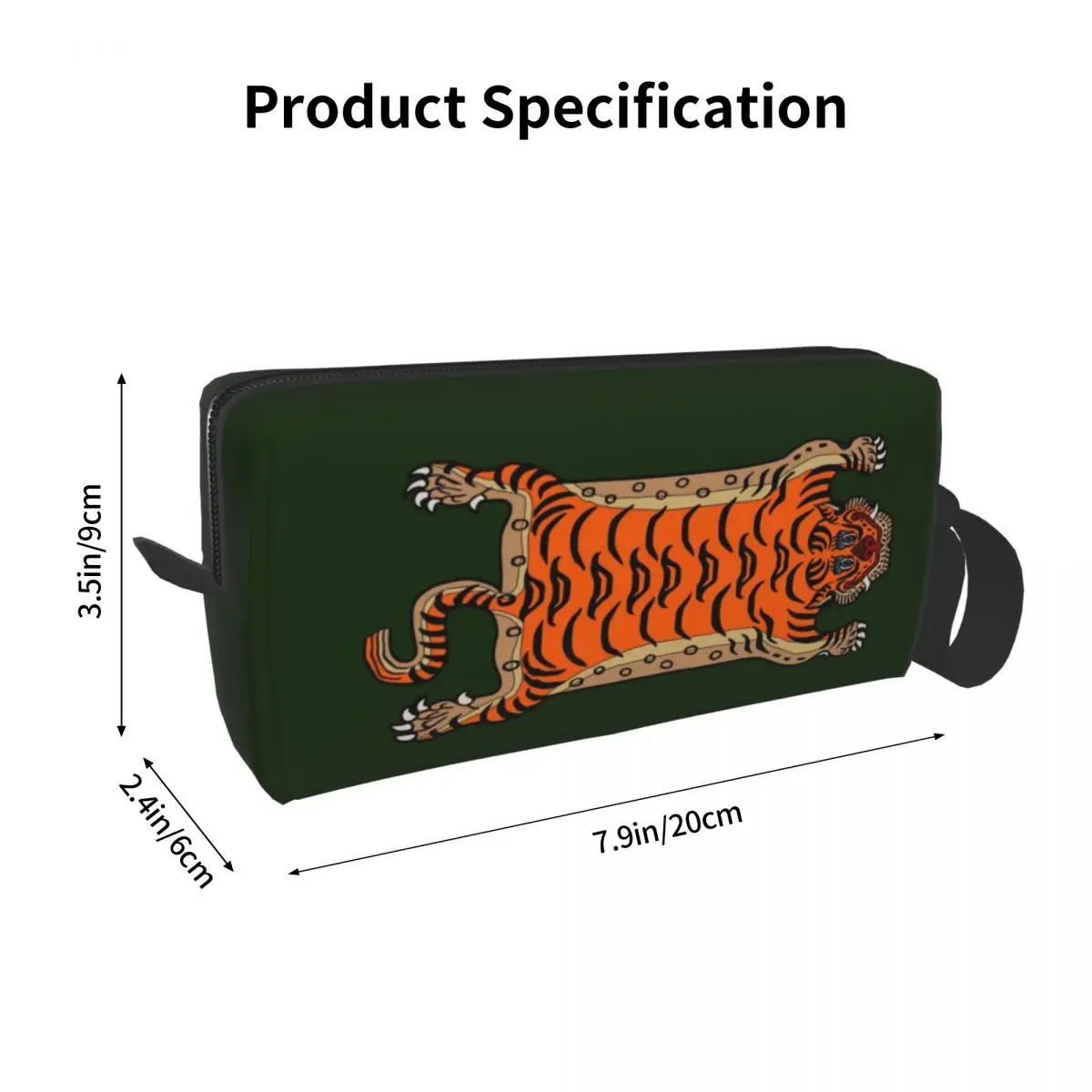 TIBETAN TIGER RUG-green Makeup Bag Cosmetic Organizer Storage Dopp Kit Toiletry Cosmetic Bag for Women Beauty Travel Pencil Case
