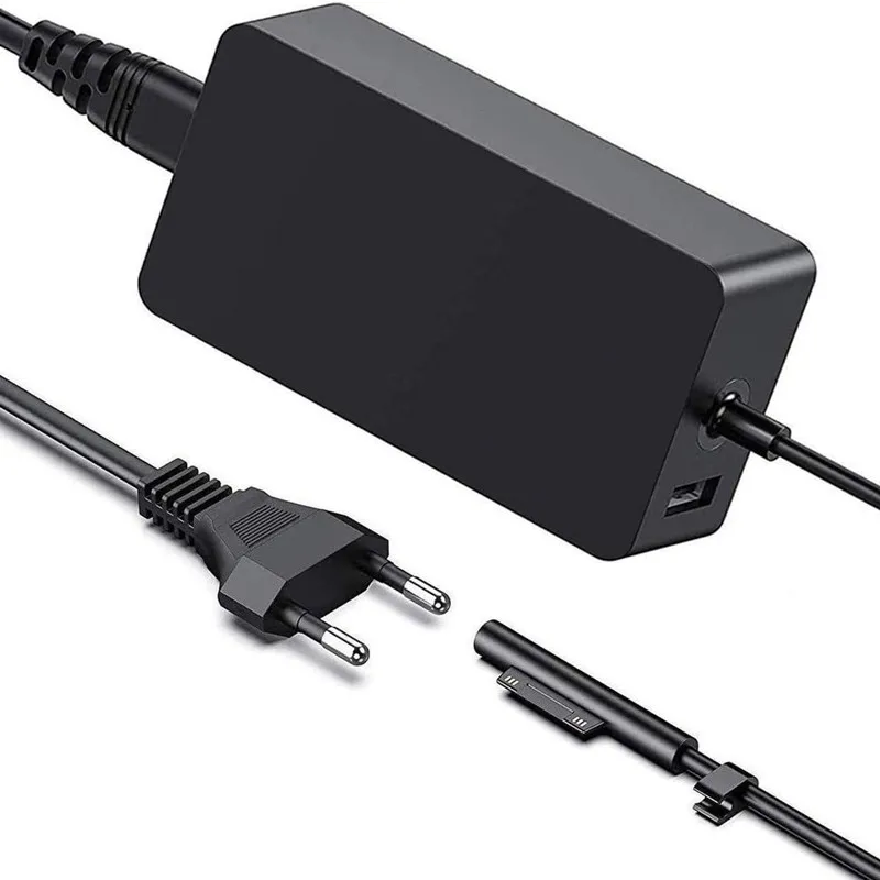 Zasilacz do Microsoft Surface 45W 65W Adapter do Microsoft PlePro 3 Pro 4 Pro 5 Pro 6 Pro 7, szybkie ładowanie 5V 1A, 15V, 4A