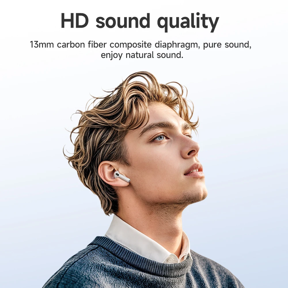 HOCO EW73 Wireless Bluetooth Headset with LED Touch Screen Semi In Ear with Charging Case Mic for Call Mini Earphone Headphones - Image 3