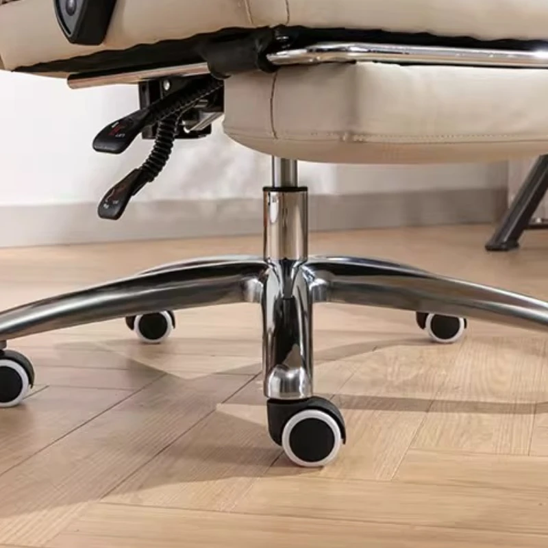 Chaise d'ordinateur en cuir, légère, de luxe, confortable, sédentaire, avec dossier pivotant, design artistique, repose-pieds   meubles de maison muebles