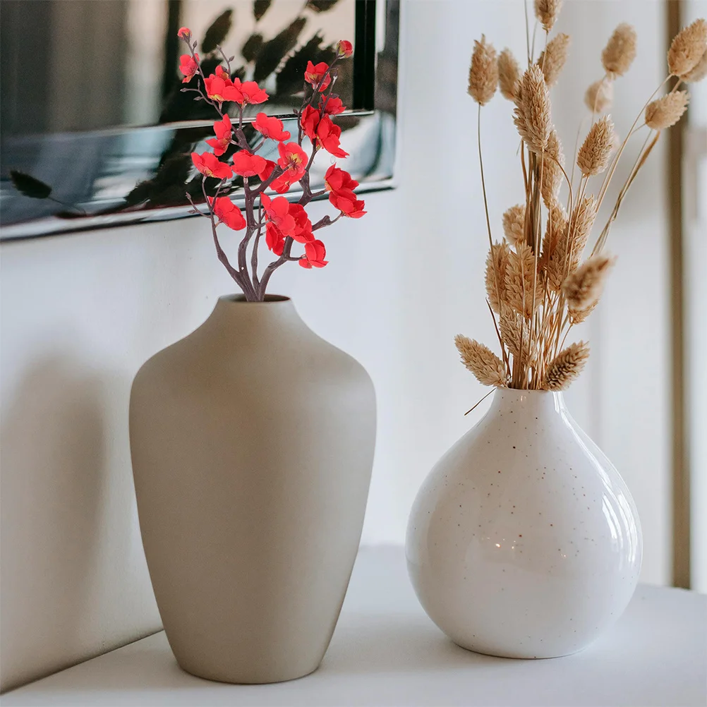 

4Pcs Artificial Plum Blossom Cherry Flower Silk Plants Red for Thanksgiving Christmas Table Festival Party Home Decoration