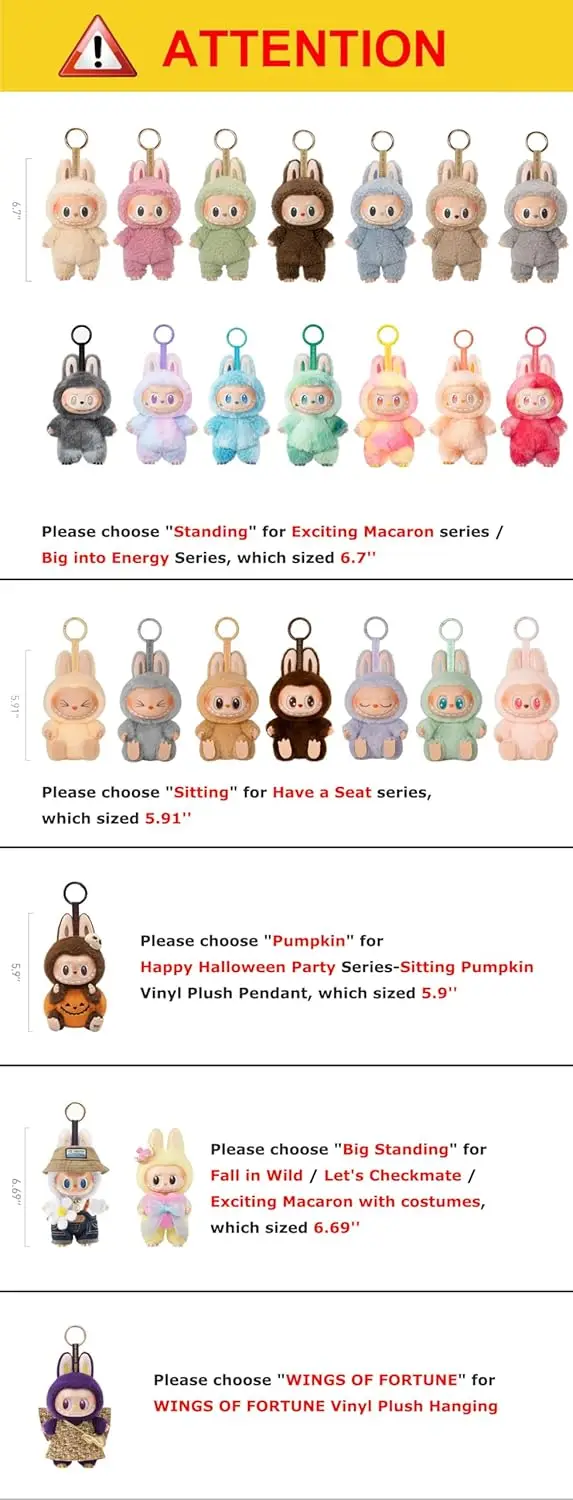 LABUBU Monsters with seat protector, display box hard shell accessory cover with silicone strap, puppet protector