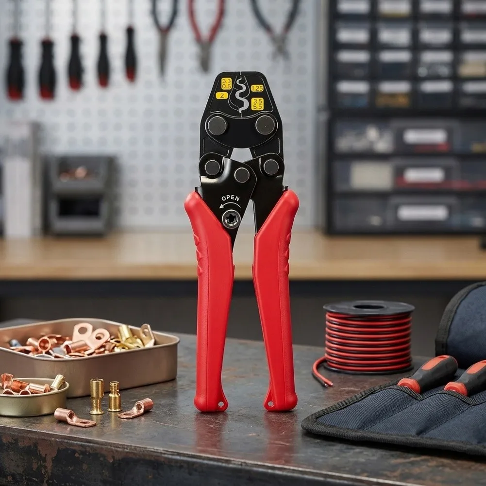Electrical Crimping Pliers Wire Terminal Crimper For Secure Terminal Connection High-strength Alloy Build Reduces Hand Fatigue