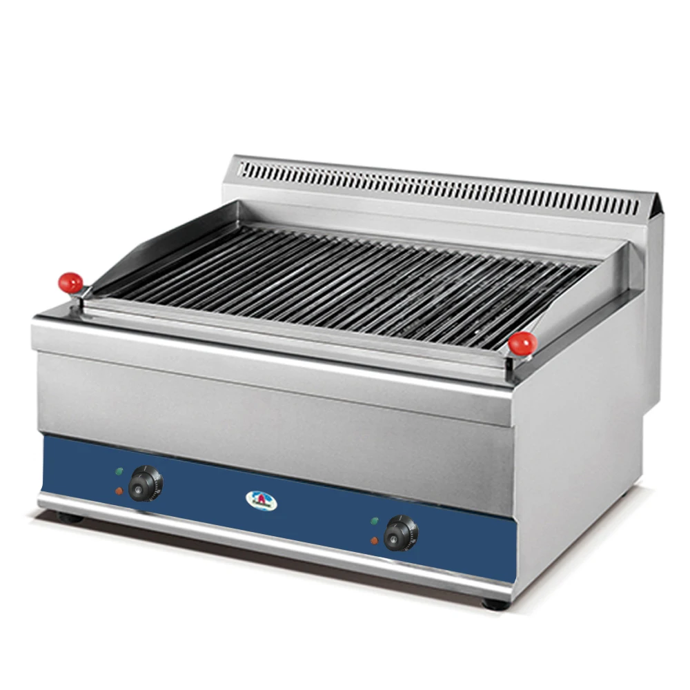 Hotel Restaurant Equipment Electric Lava Rock Grill Counter Top BBQ Grill Electric Charbroiler Grill Outdoor