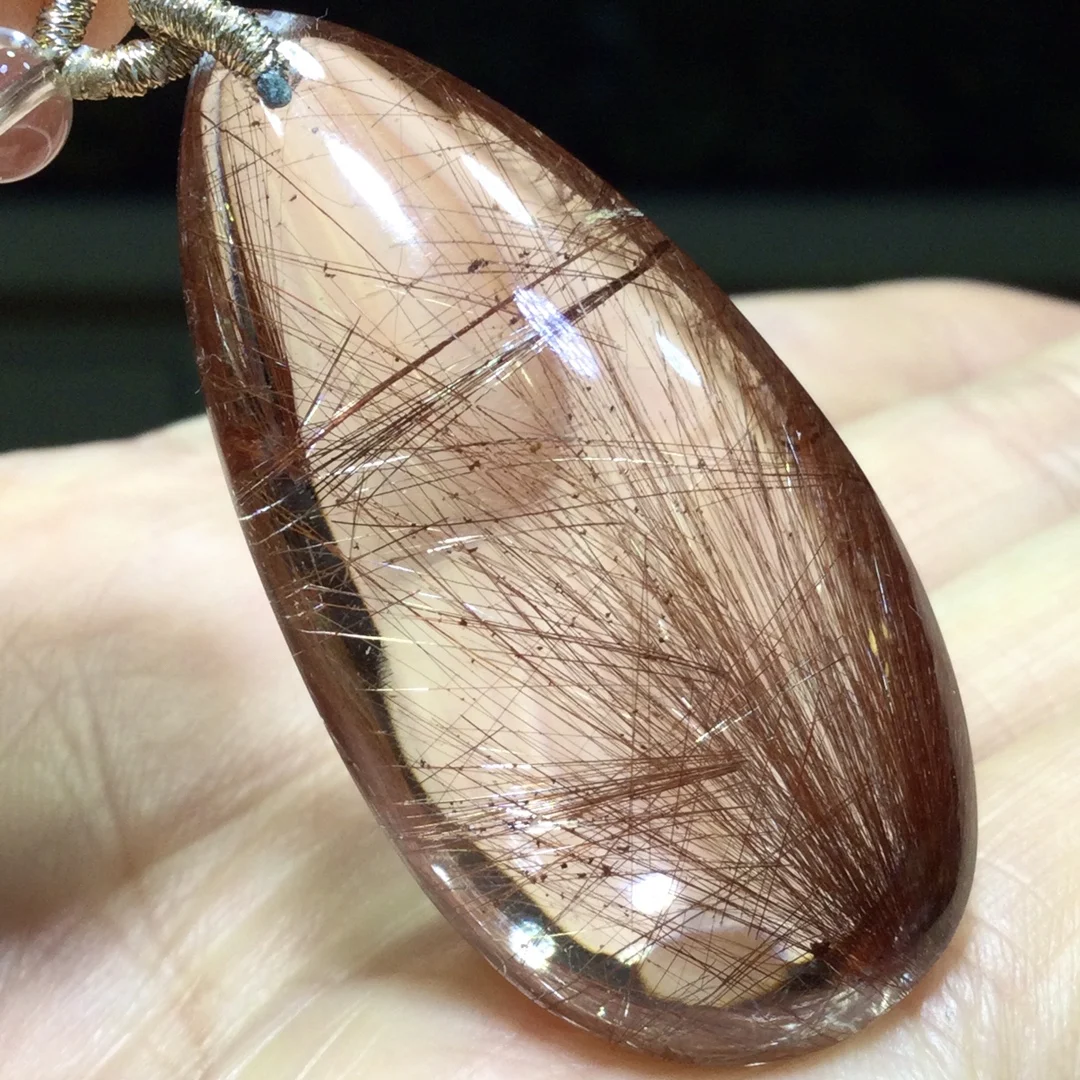 

Natural Red Rutilated Quartz Pendant Necklace 41*20.5*13mm Rutilated Quartz Jewelry Flower Men Women Brazil AAAAAAA