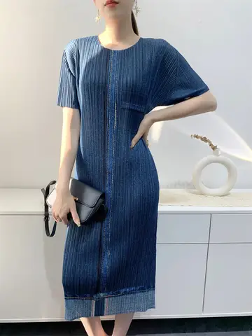 मियाके प्लीटेड हैवी इंडस्ट्री फ्लावर डिस्क जियोमेट्रिक प्लीटेड ड्रेस, महिलाओं के लिए बहुमुखी आयु-घटाने वाली मदर आउटफिट 2025 8 best sales मियाके पोशाक - №4