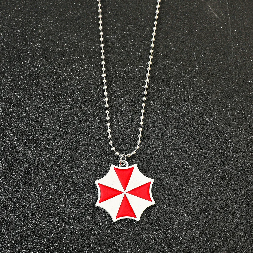 Vintage Fashion Red Umbrella Pendant Necklace Cool Stylish Movie Accessory Chain Jewelry Gift for Fans Collection view 5